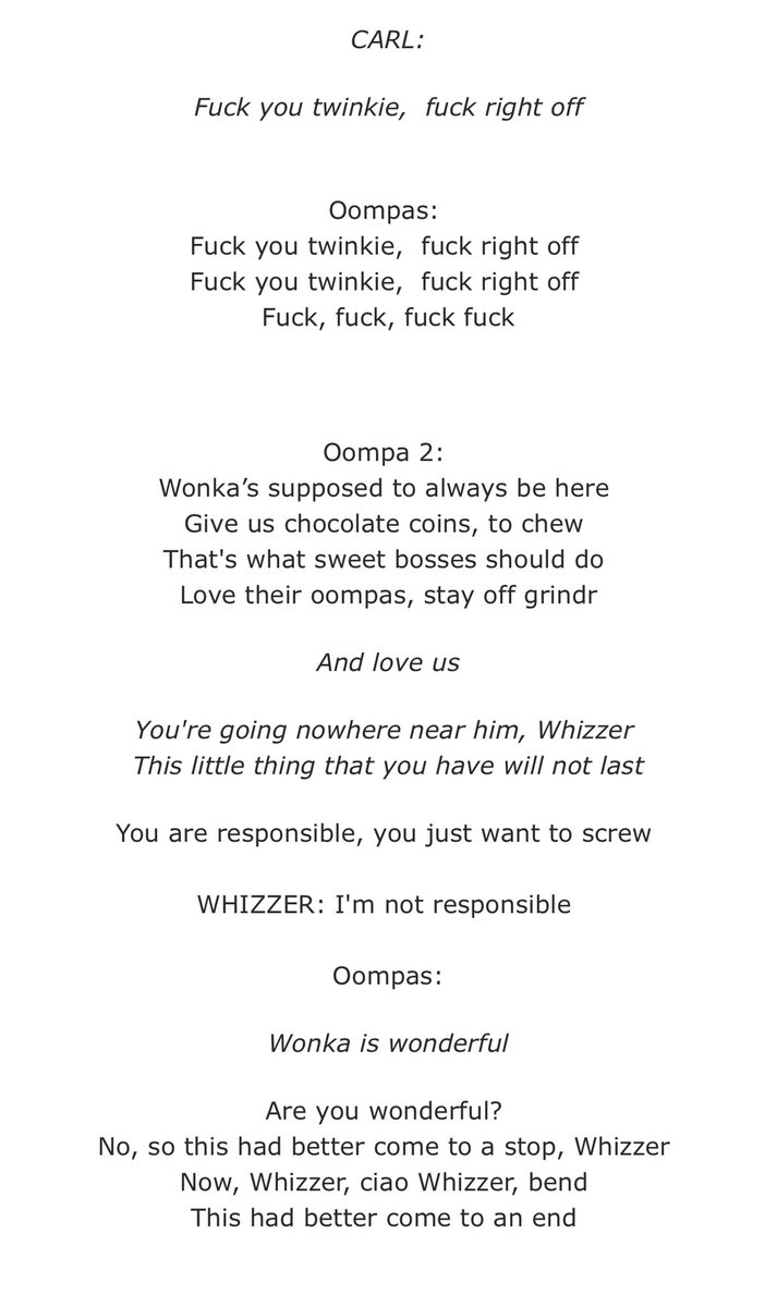 KEITHTSHANKAR's tweet photo. omg guys look I found leaks from the Wonka movie script starring Timothee Chalamet 😁😁😁v https://t.co/Xu1kHFfbrN