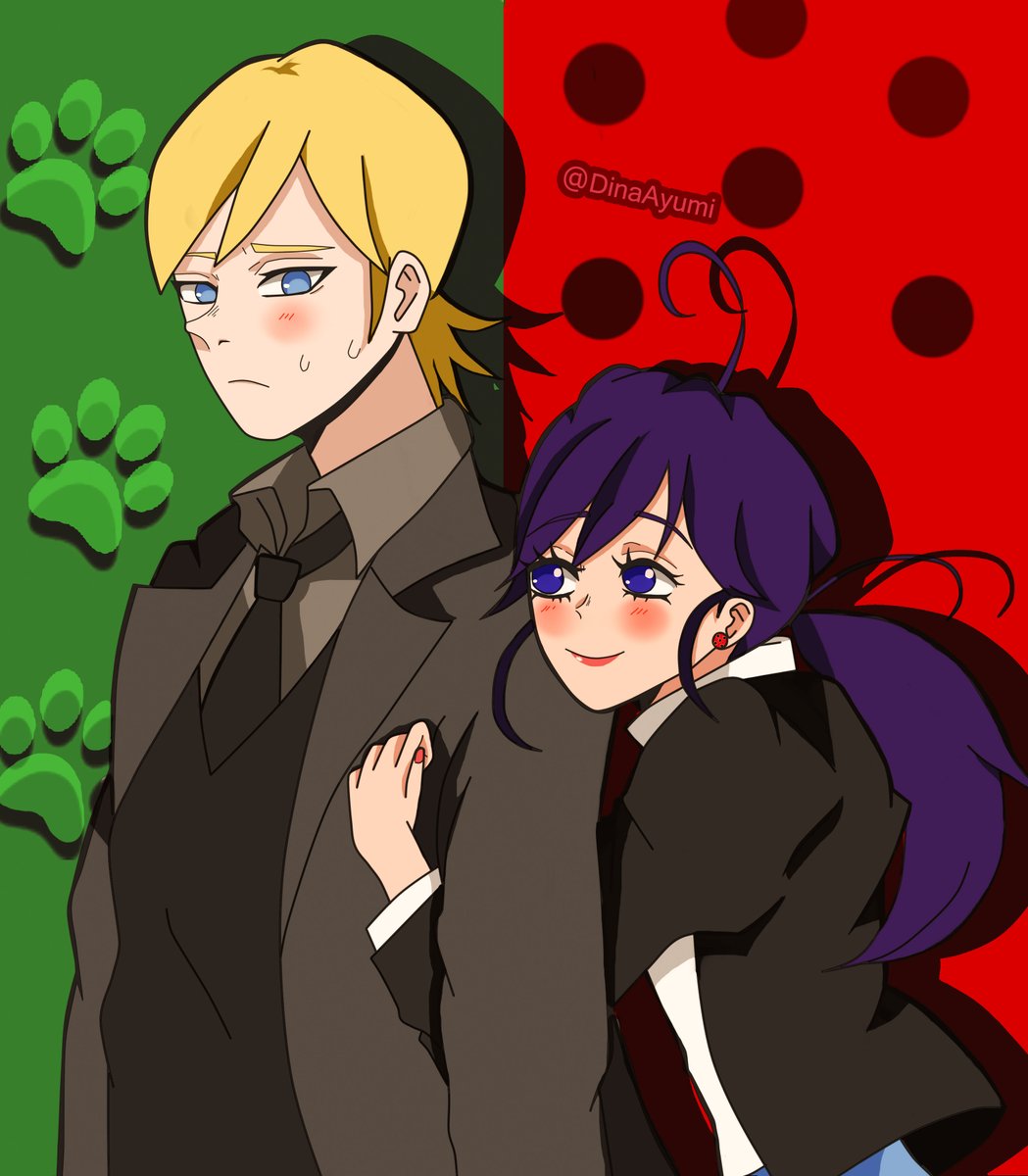 AyumiHeelin's tweet image. han pasado 6 años! que no dibujaba miraculous ladybug pero la version piloto mi ship favorito felix y bridgette #fanart #MiraculousLadybug #felixagreste