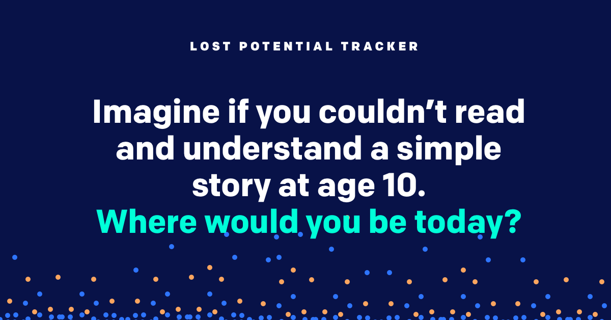 ONENederland's tweet photo. Heb je onze #LostPotentialTracker al bekeken? ONE, @GPforEducation en @SaveChildrenNL lanceerden deze interactieve tool die in realtime het stijgende aantal 10-jarigen telt dat sinds 2015 geen eenvoudig verhaal kan lezen en begrijpen.📈 #GAWE2021 ➡️https://t.co/5ZDCo6eKIa https://t.co/BvMKTVXzWH