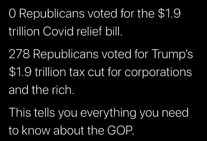 BigBlueWaveUSA's tweet photo. Leave out the criminals, the sexual crimes, the racism, the bigotry, the lies, the self dealing, the QAnon conspiracies .... all of that.
THIS should be blanketed on billboards, magazines, newspapers &amp; all social media throughout America.
Straight fact, no spin. Simply put: https://t.co/fxkZ8Kuvs4