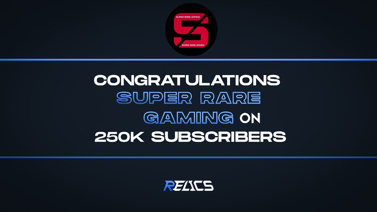 relics_global's tweet photo. Congratulations to @superraregaming on 250K subscribers on @YouTube !!
Another insane milestone by one of our #ContentCreators!!
https://t.co/yiNUycmMVM
@YouTubeGaming @YouTubeIndia
#WeAreRelics #RelicsOP #BrawlStars @BrawlStarsIN
GFX by @AMGAMER24 https://t.co/EBm5qQL73q