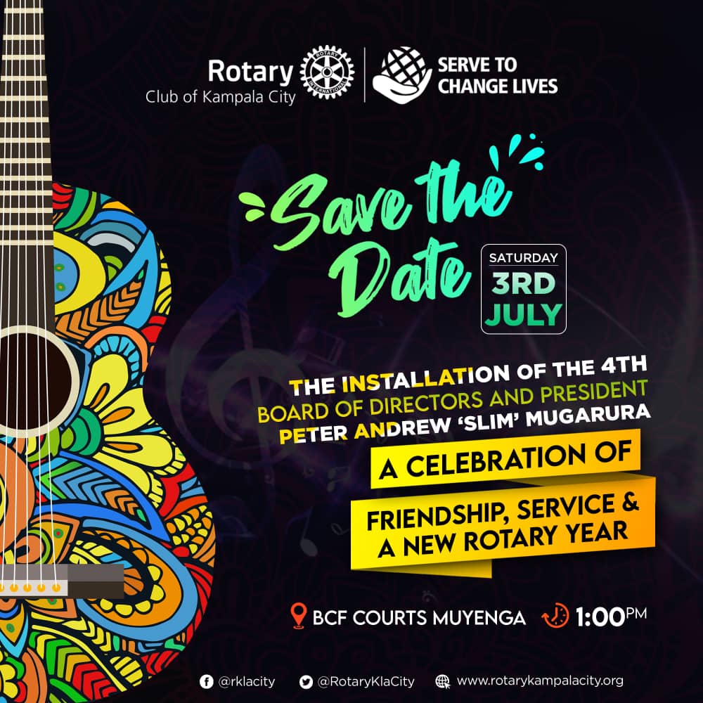 Vision with Action can change the world.

Join us on 3rd July to celebrate the incoming President ~ PE Peter Andrew Mugarura and board of RC Kampala City

<a href="/mmuggarura/">Mugyira Mugarura</a> <a href="/Murorwa/">Dickens Murorwa 🇺🇬</a> <a href="/HigiroClark/">Ronald Higiro Clark</a> <a href="/NancyMaryApio/">Nancy Mary Apio</a> @77concon <a href="/PJBatte/">Paul Jacob Batte</a> <a href="/kavasta1/">Evasta Kahunde Bugeiga</a> @prideoffical_ <a href="/dghansem/">Hannington Ssemmanda, MD</a> <a href="/wdouglas81/">WD</a>