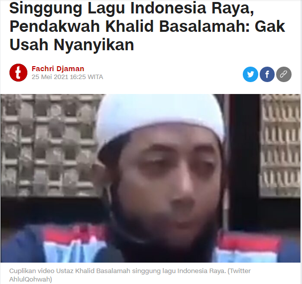 ustad khalid basalamah
"Bukan berarti kita melawan. Saya kan ditanya, jawab saya, gak usah ikut”

Anehnya
manipulator agama seperti ini
masih juga diundang ceramah di Markas Polisi
&amp;
NU <a href="/nu_online/">NU Online</a> Protes

Indikasi
di tubuh #Polri exis #PolisiHamas

<a href="/DivHumas_Polri/">Divisi Humas Polri</a> <a href="/DPR_RI/">DPR RI</a> <a href="/BNPTRI/">BNPT RI</a>