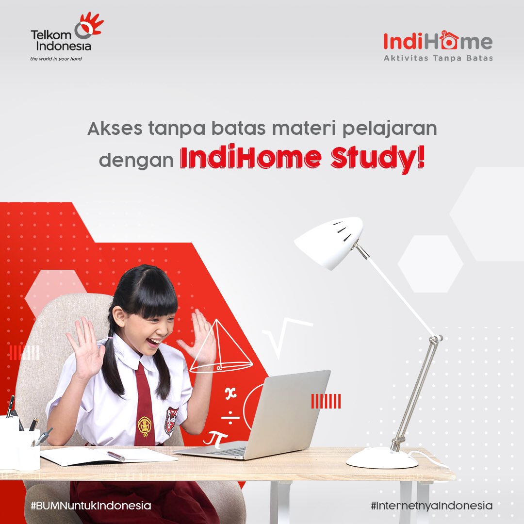 IndiHome's tweet photo. Menemani Anak belajar di rumah, bisa lebih mudah melalui IndiHome Study, dengan berbagai materi dan sistem belajar yang mudah dimengerti, IndiHome Study merupakan solusi tepat untuk membantu proses belajar anak yang dapat diakses secara praktis kapan pun dan di mana pun. https://t.co/hLvnYDgiY6