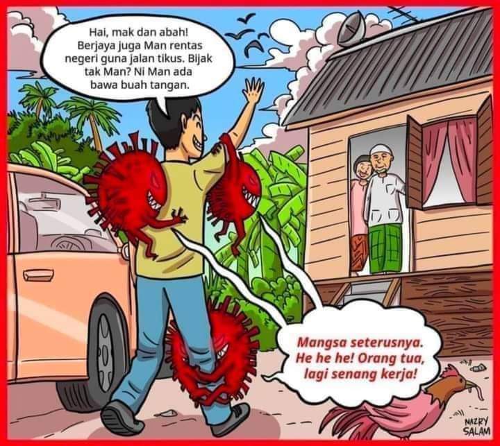 kak_jad's tweet photo. Ramai yg masih degil nk rentas daerah/ negeri dgn alasan nk blk kampung ziarah mak ayah sbb dh lama x blk.  Tlg lah fhm ....kita sendiri pun x tahu samada kita ni pembawa virus ... Jgn sbb kepentingan sendiri kita sshkan atau mungkin kehilangan org yg kita syg..... https://t.co/OVcR7yySsu