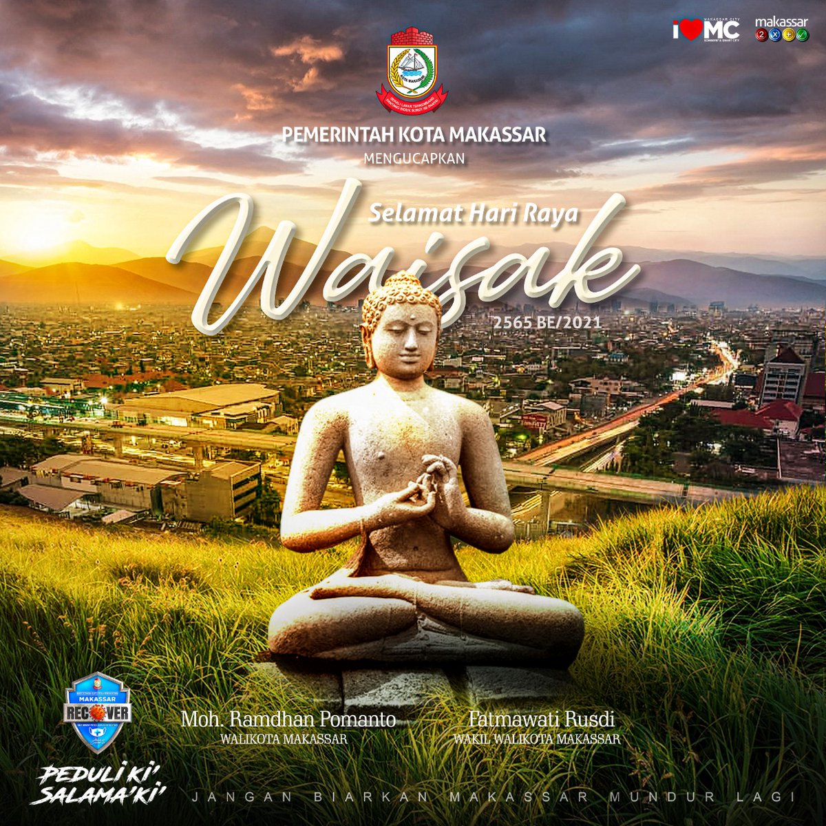 Selamat Hari Trisuci Waisak 2565 BE/2021  bagi saudara-saudara kita umat Buddha di Makassar dan seluruh Indonesia.

Semoga membawa kedamaian, ketentraman dan kebahagiaan untuk kita semua.

#hariwaisak2021