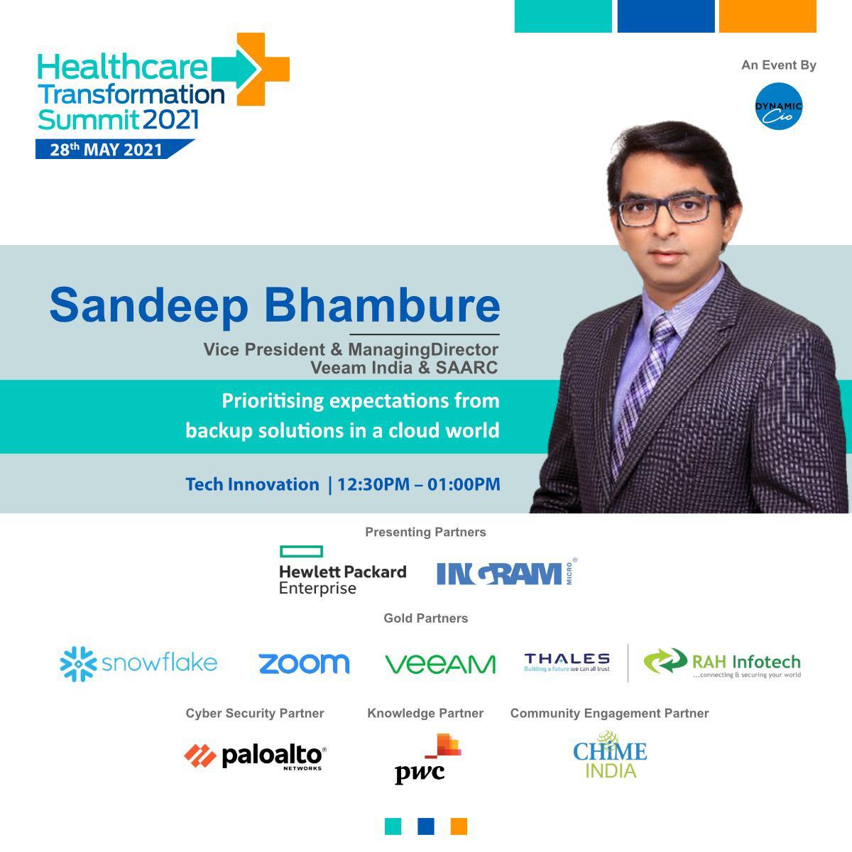 CIOinc_'s tweet photo. On 28th May, @BhambureSandeep, Vice President & Managing Director, @Veeam India & SAARC will be participating in a discussion on "Prioritising expectations from #backup solutions in a #cloud world". #GoDigital2021
Register here: https://t.co/5LxcrkoB87
@rneelmani #girlswhocode https://t.co/BeKG5p2sBo
