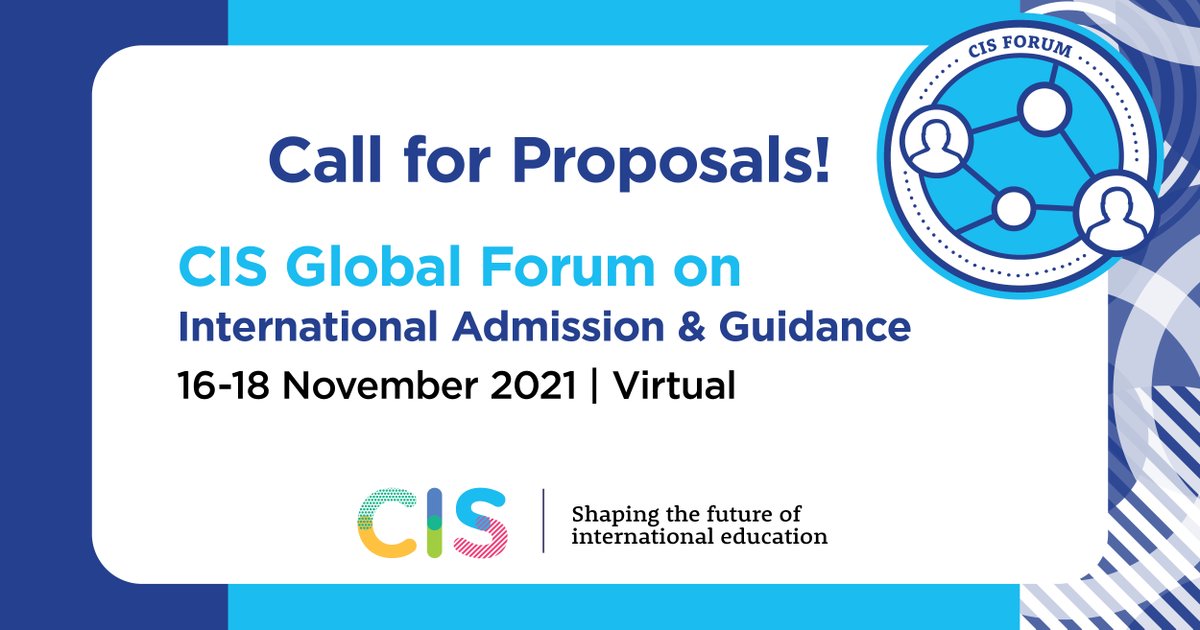 CISEducation's tweet photo. Call for Proposals is now open for our Global Forum!
We invite proposals by 28 May on 5 themes that stimulate international dialogue on innovative practice in university admission and guidance by demonstrating how you are contributing to change.
https://t.co/UXXFrLN03j https://t.co/QNyaYeQTwu