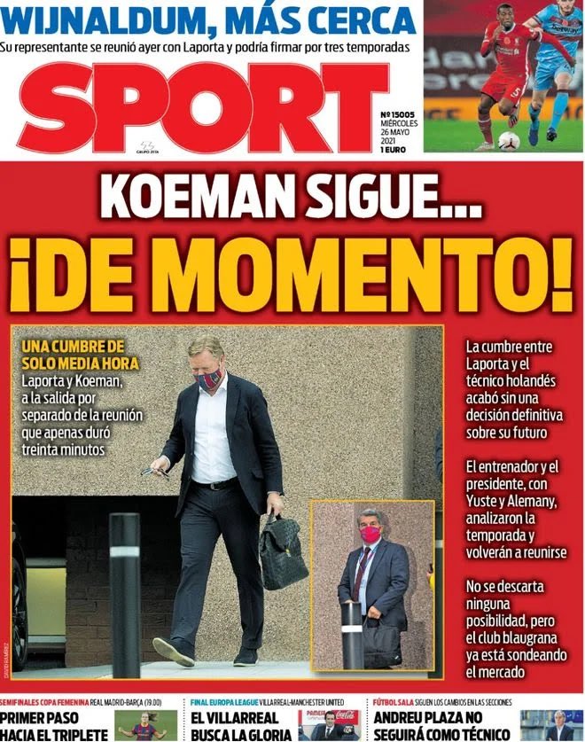 AgendaCadiz's tweet photo. 🗞 ¡Buenos días! Estas son las #portadas de la #prensa deportiva española de 
#hoy, 26 de mayo. #FelizMiércoles https://t.co/avH3y89L2o