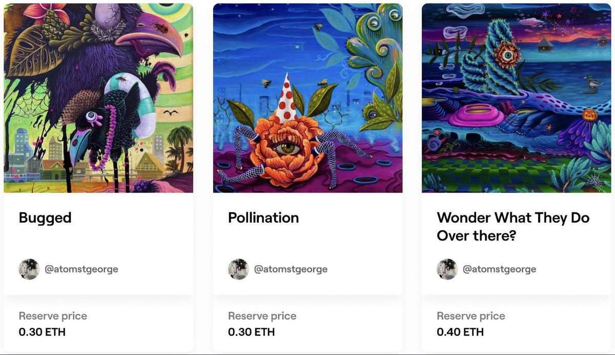 AtomStGeorge's tweet photo. @NFTcatriona All of them come with the physical painting 
https://t.co/Zojvy4lTwZ https://t.co/yaKLbmOpxh