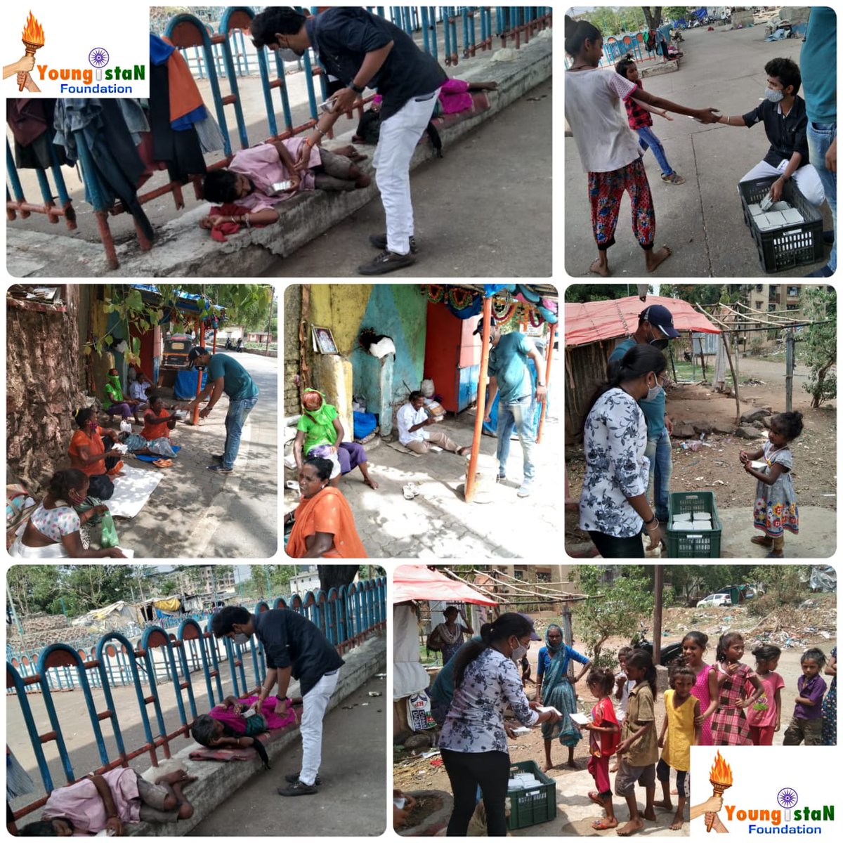YoungistanArmy's tweet photo. #Food_Distribution_Drive

Today Youngistan Army with Support of Khaana Chahiye Foundation distributed food at Shiv Mandir,Ambernath and Sky Walk, Ulhasnagar.
Food drives are conducted for the needy who don't get enough food or nutrition due to poverty or situation like COVID.
1/2 https://t.co/jscShUPfyZ