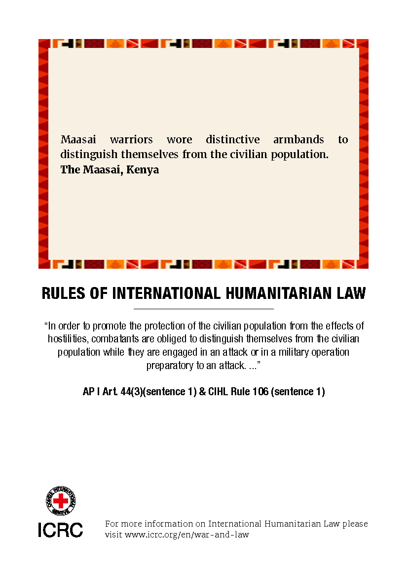 karim254's tweet photo. Fascinating seeing the rules of war rooted in our African customs. Take for instance the Maasai warriors using arm bands to distinguish them or my Somali people who disapproved destroying grazing land. Cool art @ICRC_SAfrica #IHL #nocrop #AfricaDay #AfricanCustoms https://t.co/De8j6pN5Cj