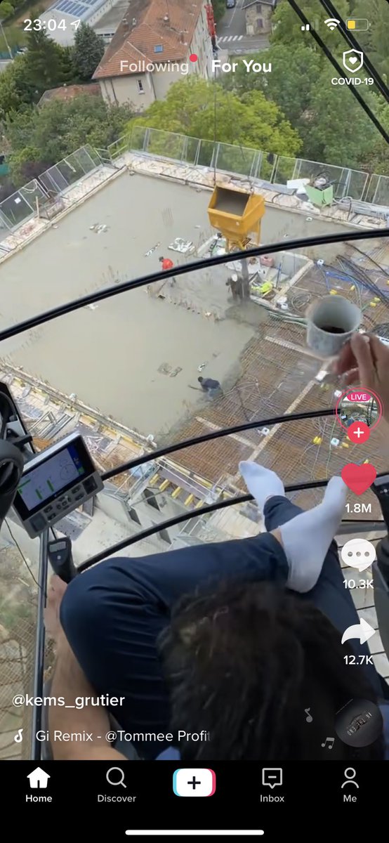 Tik tok screenshot of concrete foundations being poured