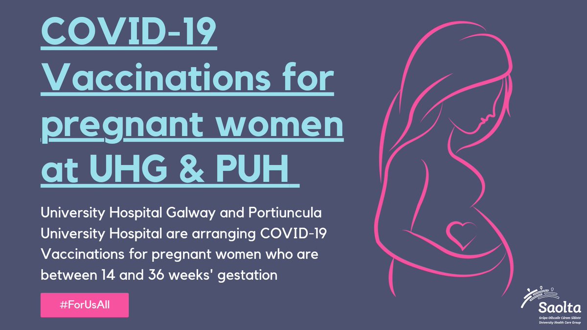 To discuss #Covidvaccinations for pregnant women in Galway

If attending #UHG 
☎️call 086 7913854

For #Portiuncula 
☎️call 090 9648372 

🕐 From 9-2 Mon -Fri 
#ForUsAll <a href="/HSELive/">HSE Ireland</a>

More info on vaccines: bit.ly/3oQcgUM