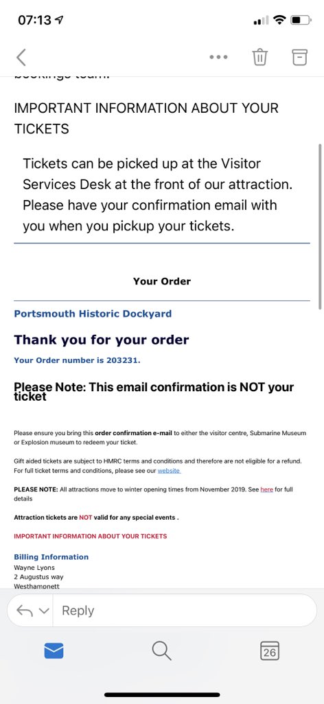 heidi_lyons1989's tweet photo. @PHDockyard I have emailed that mail box, it’s been over 7 working days.
We have no returner ID on the email when purchasing the tickets! 
Emma never got back to us ! https://t.co/86XXapYlGb