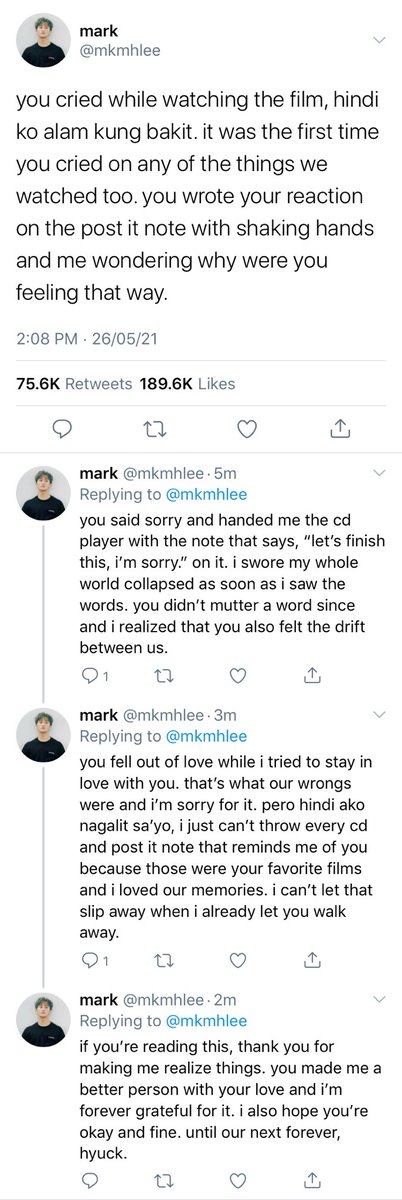 pagsaysay's tweet photo. anong iniwan sa’yo ng ex mo? 
— a markhyuck au one-tweet au. https://t.co/pyGuRyO8fP