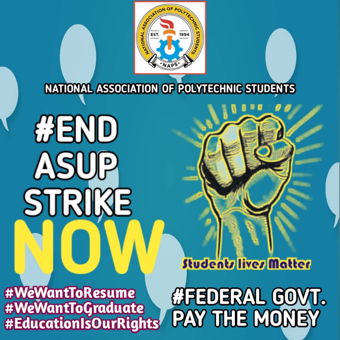 Adenijit's tweet photo. We want to return to school. 
Save our future
Education is our right.
#EndAsup https://t.co/X1x8cyz7zZ