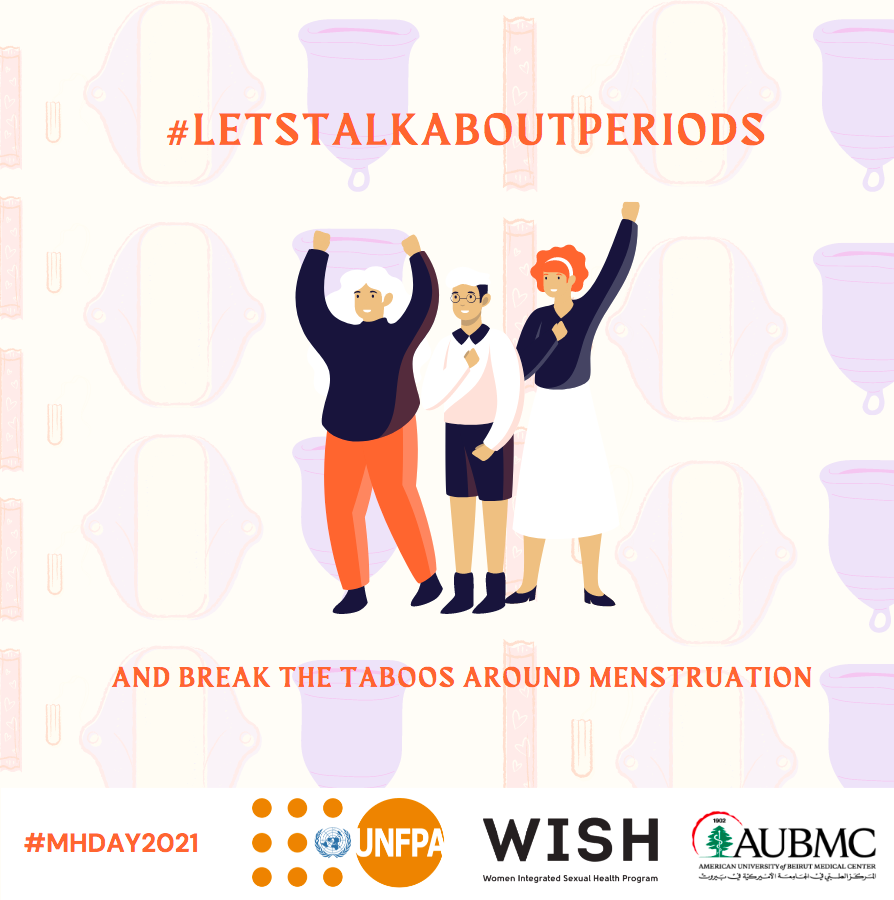 UNFPALebanon's tweet photo. It’s World Menstrual Hygiene Week!

On #28May of every year, #MHDay2021 is celebrated to break taboos surrounding menstruation and raise awareness of the importance of good menstrual hygiene management worldwide.

#LetsTalkAboutPeriods https://t.co/SW75sJ50j1