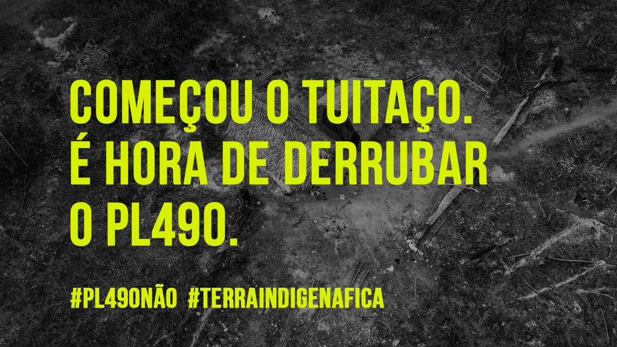 socioambiental's tweet photo. Querem expulsar os povos indígenas de suas terras! A CCJ pauta HOJE uma lei que vai destruir o processo de demarcação de terras indígenas. Precisamos reagir! Junte-se a nós no tuitaço contra o PL 490 e diga: #PL490NÃO #TerraIndigenaFica https://t.co/rTf2JGqDJD