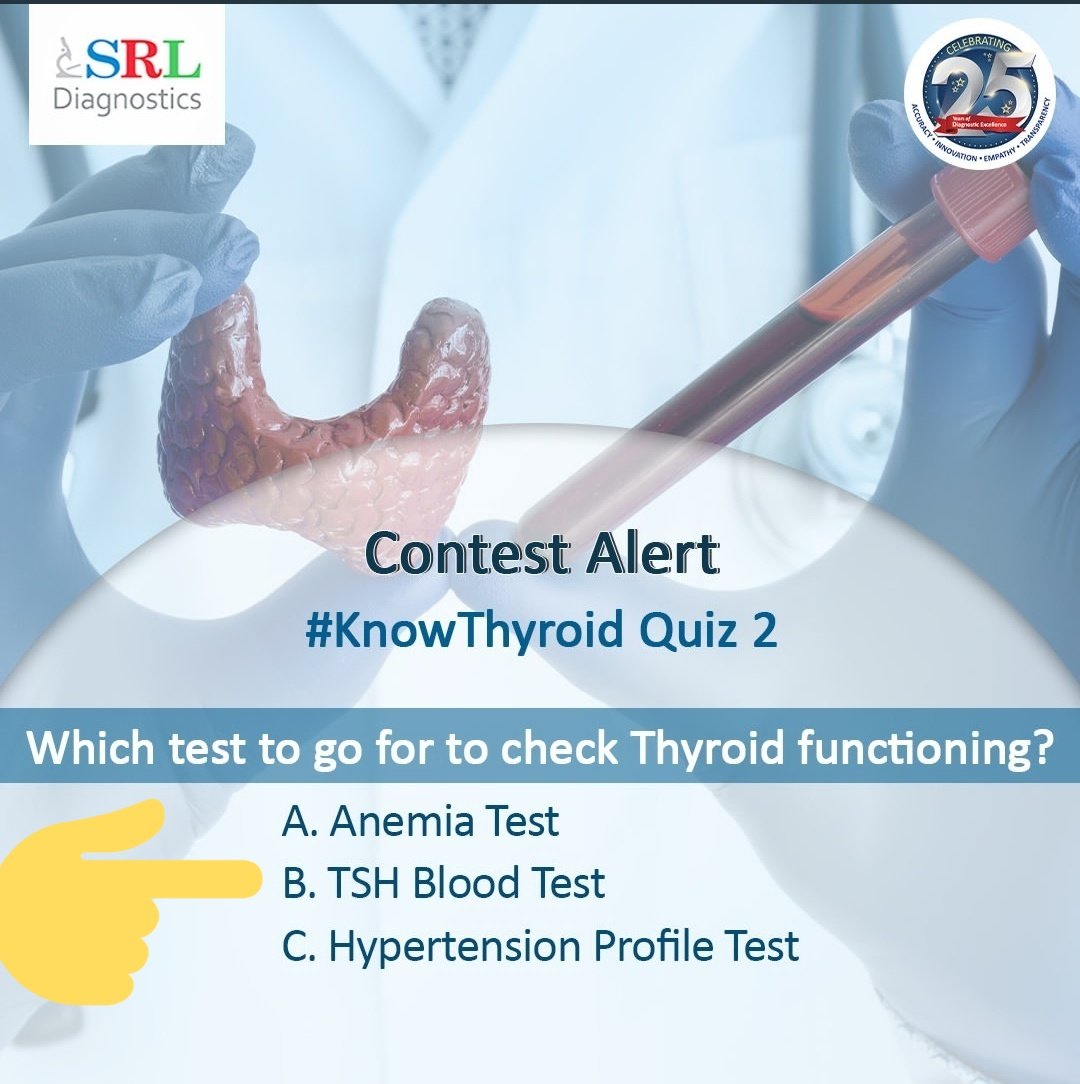 vnayak25's tweet photo. @srlcare Ans) B. TSH Blood Test

#ContestAlert #KnowThyroid
#giveaway #worldthyroidday
@srlcare

❤️💜❤️Wish To Won❤️💜❤️

Join
@Vikash767
@chandan192
@Ravi901
@gauravsharma9
@dhiraj992
@aditya901
@abhinavsingh0
@Prince900
@abhishekbhar
@SaurabhRaj
@nipunkumar13
@Naman00 https://t.co/Y4f6YPWAV2