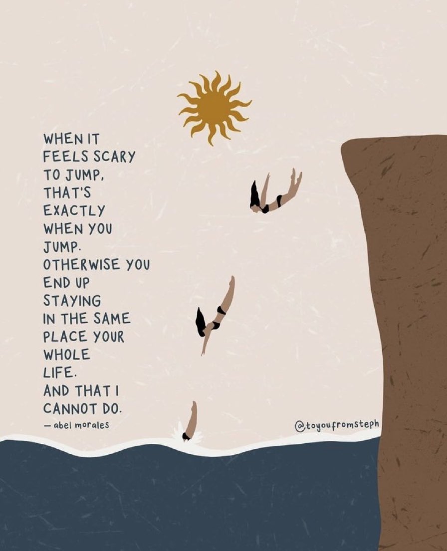 TheMrsRyder's tweet photo. #lifelessonoftheday #risktaker #gottajump #diveonin https://t.co/4szeubjjXZ