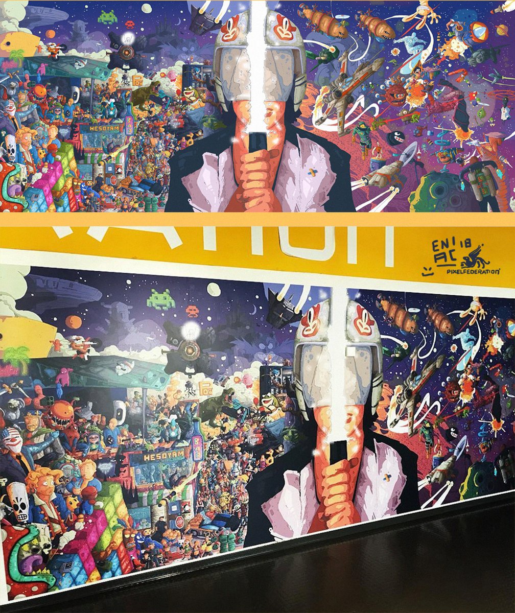 artereniac's tweet photo. back to 2018/ big games wall for @pixelfederation
#eniac #eniacart #videogame #retrogame #game #gamedev #gameart #artereniac #pixelfederation #illustration #cartoon #comics #comicsart #pixel #slovakia https://t.co/H7kdaapkXM