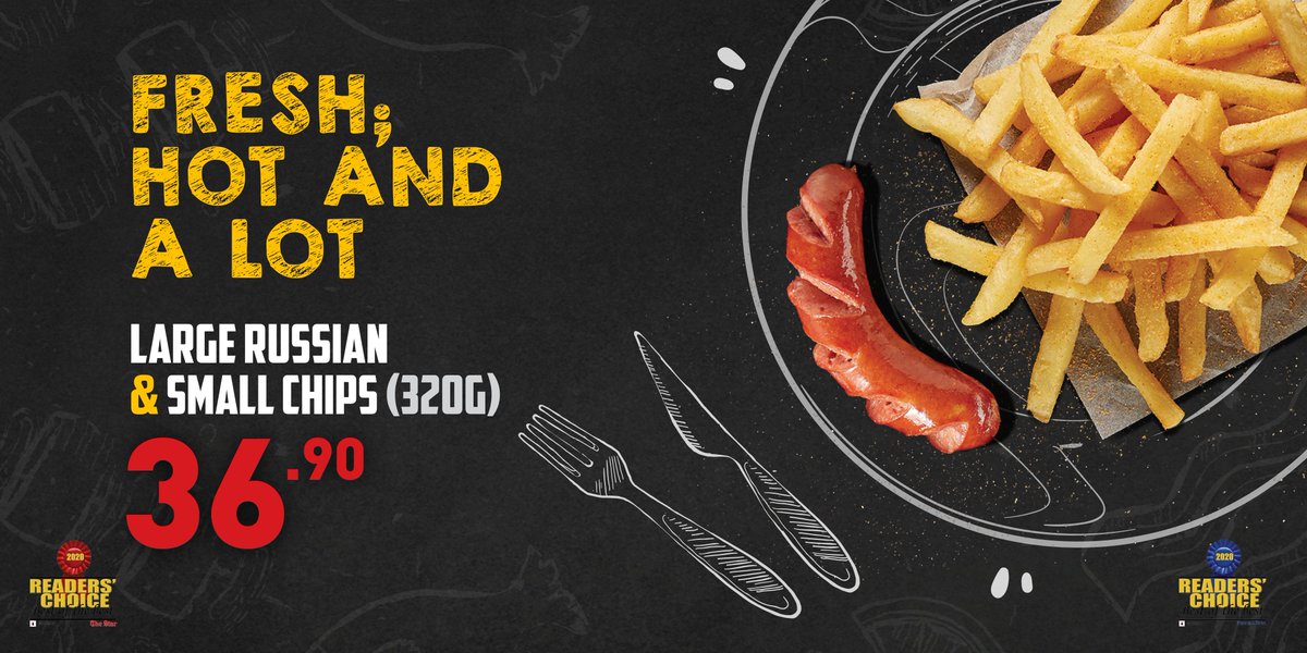 FishAndChip_Co's tweet photo. Our meals are FRESH! Hot🔥 and A LOT. So head to your nearest The Fish &amp; Chip co and get your hands on our Large russian and small chips! ISSA whole lot of goodness!

#TheFish&amp;ChipCo
#SBWL
#ISSALOT https://t.co/5bLknO5JF1