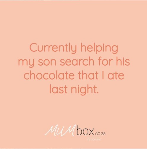 MboxMu's tweet photo. When your late night sweet tooth creates problems the next day 👀🍫
#mumbox #itsourtime #momsofinstagram #mumnetwork #funny #funnyquotes #lockdownsa #chocolate https://t.co/FNwhic9CSD