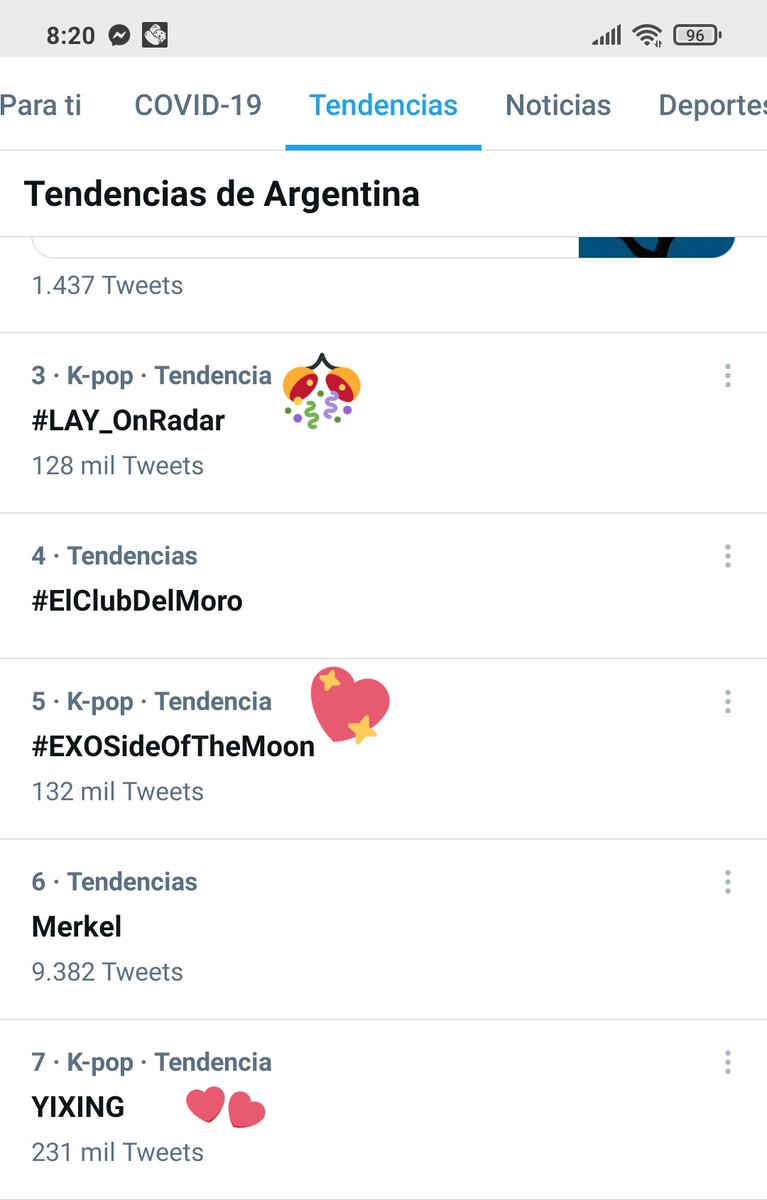 Lay_Argentina's tweet photo. [Info] 210526 #LayZhang #DONT_FIGHT_THE_FEELING #EXO | Tendencias en Argentina relacionadas con Yixing

N° 3 #LAY_OnRadar
N° 5 #EXOSideOfTheMoon
N° 7 YIXING

❤️❤️❤️

Subido por Lay - Two Moons EXO Argentina
-Srta. Zhang- https://t.co/rGtsTikZiF