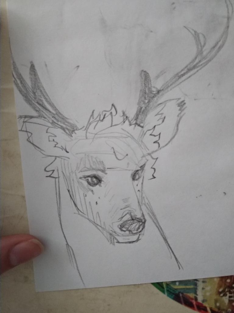 Illegal au with deers👉👈
Kacchan has horns but they so tiny 😳 you can't even see them so cute(i just lazy to draw)(deku you ugly) 