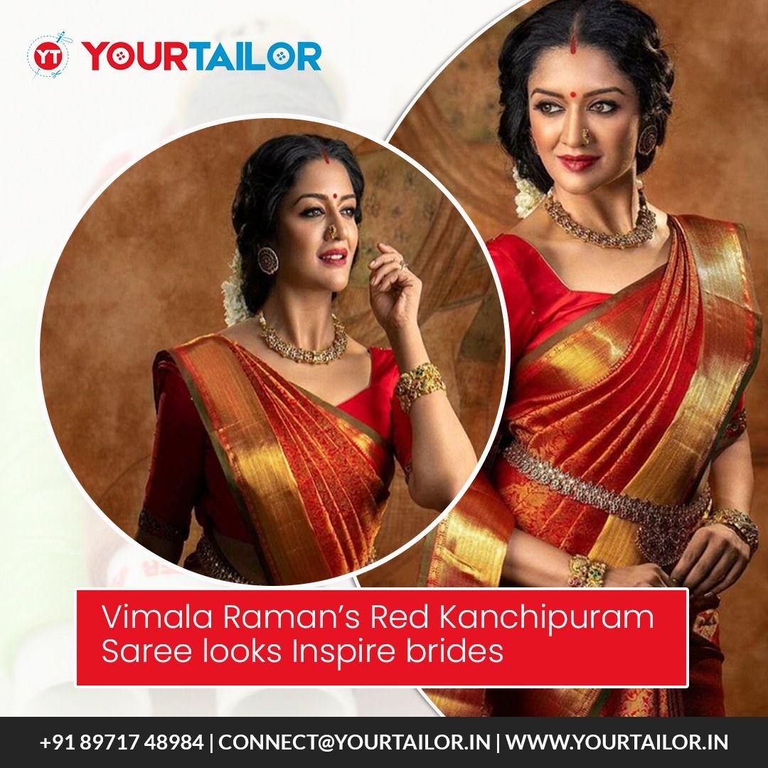 Yourtailor_in's tweet photo. Have you seen the beautiful #RedKanchipuramSaree that #VimalaRaman recently flaunted in a gathering?
Yes, you can simply flaunt it, too, when you place your order with #YourTailor.
👉https://t.co/5Z1mKyJPFO  
✉️ connect@yourtailor.in  
☎️ 089717 48984
 #OnlineTailoringService https://t.co/6l3EM8JmYH