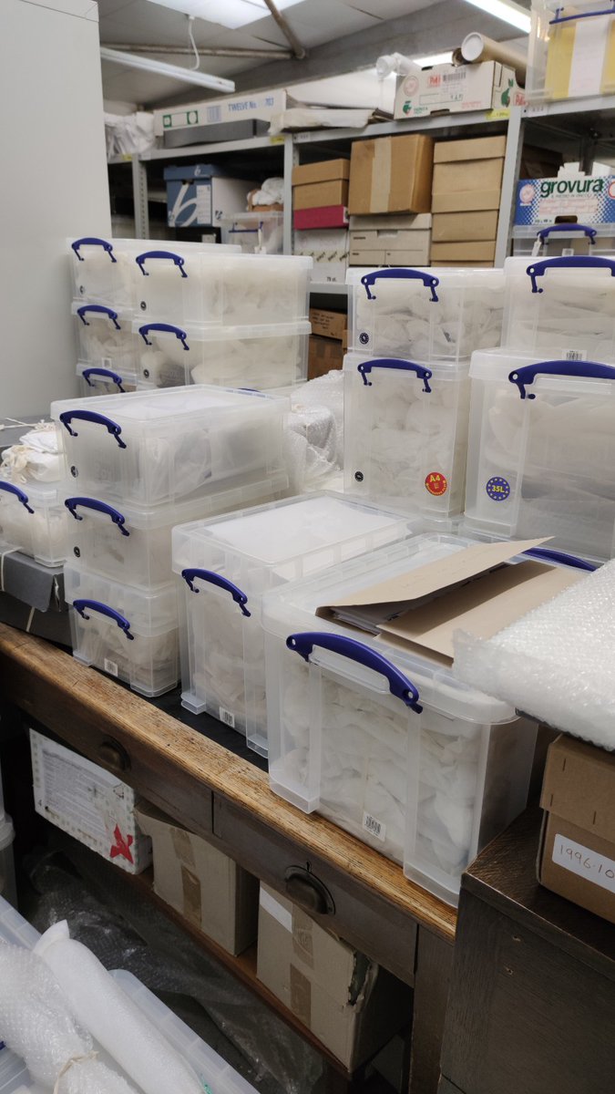 WBerksMuseum's tweet photo. The #museum team are back at the collections stores with plenty of boxes to unpack from the latest #exhibition changeover #WhatsInStoreWednesday #MuseumTwitter https://t.co/fEpdVXp89n