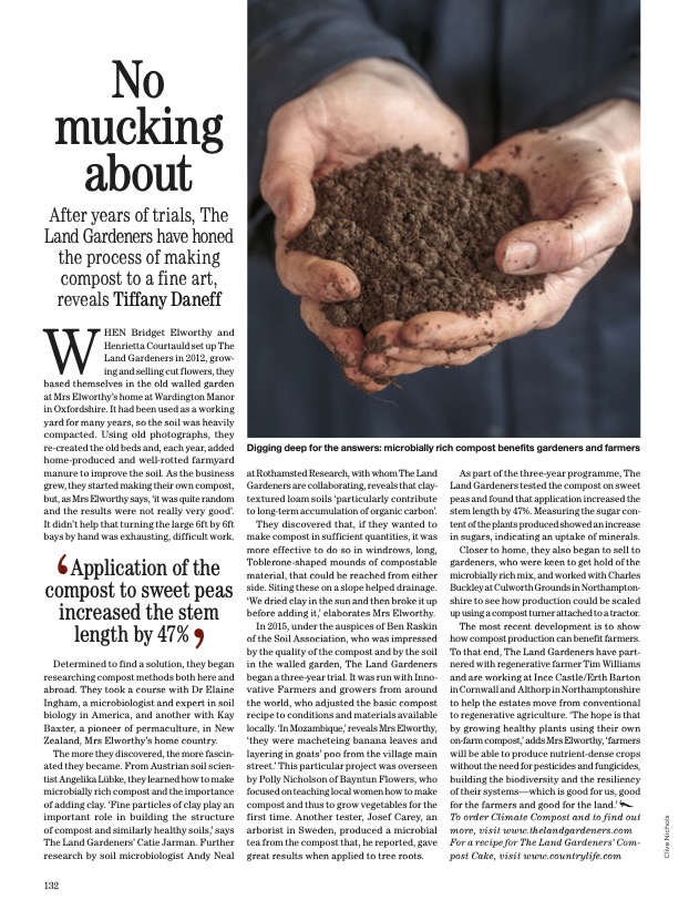 Fabulous article last week in Country Life Magazine on creating compost, building soil and nourishing and protecting the life below our feet. 
instagram.com/p/CPVT8beN5ci/

#gardeningtheland #antonyestate #regenfarming #climatechange #soilbiology #regenerativeagriculture #soilisLIFE