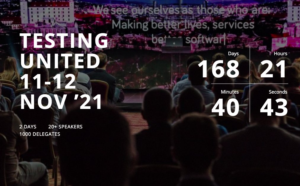 The fourth year of the #TestingUnited #conference is coming to Prague on November 11th and 12th, 2021 Until June 30th 2021, a 'Early bird' discount of 15% can be applied. Purchase ticket here testingunited.com, or contact the organizer at tickets@testingunited.com