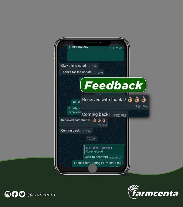 farmcenta's tweet photo. it's feedback Wednesday!!! 

Have you invested in our oil palm, hurry now!! 

#farmcenta #invest #oilpalm https://t.co/uf0oebUnlh