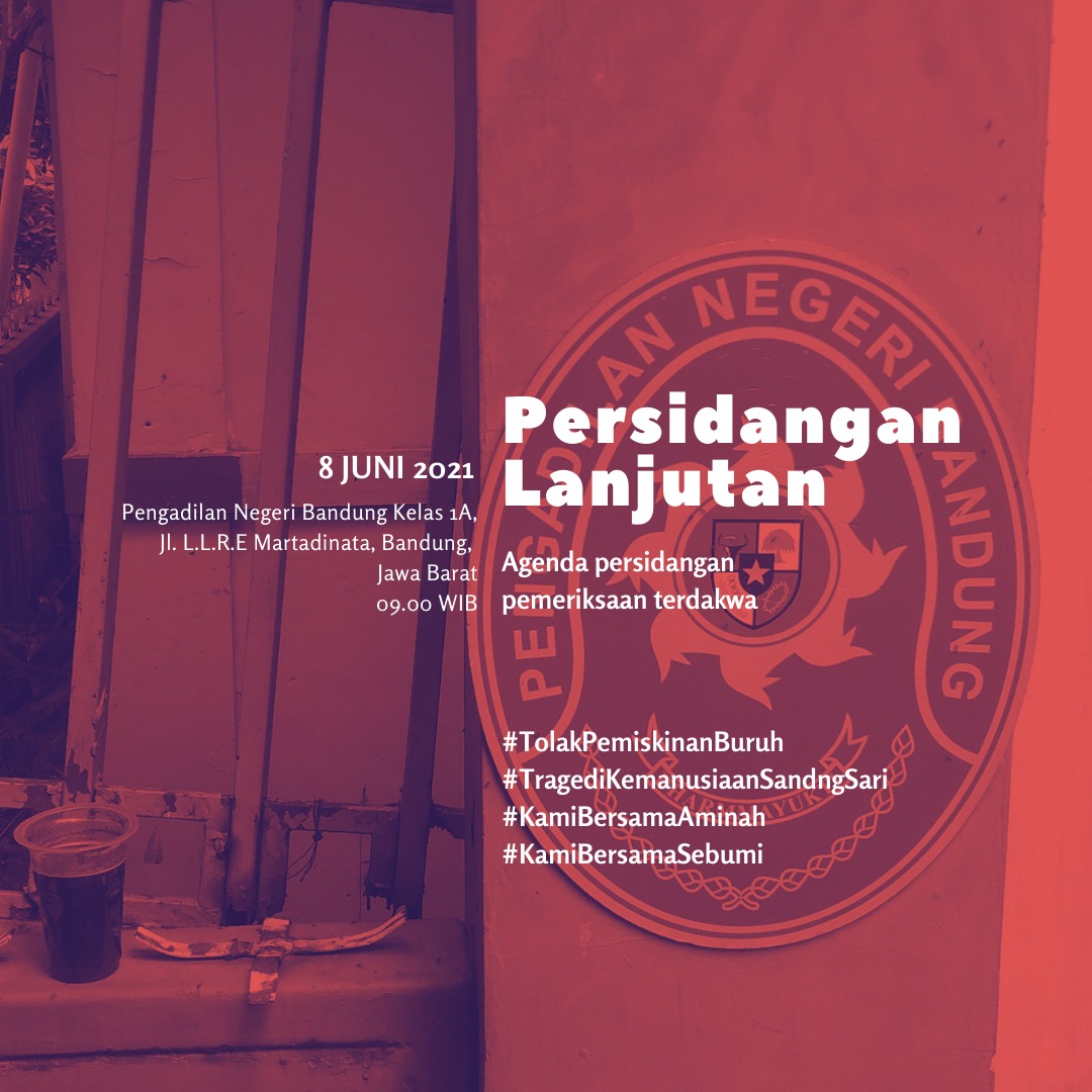 #TolakPemiskinanBuruh
#TragediKemanusiaanSandangsari
#KamiBersamaaminah
#KamiBersamaSebumi