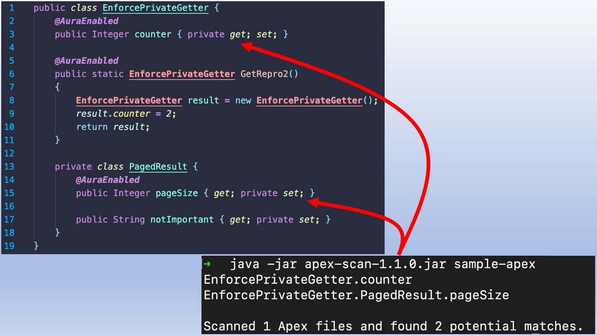 PhilippeOzil's tweet image. In Summer &apos;21, a security update will enforce access modifiers on Apex properties in Lightning component markup: sfdc.co/7sDVT
Here&apos;s a parser I wrote using the Apex LSP that helps you locate affected methods (blog pending):
github.com/pozil/apex-sec…