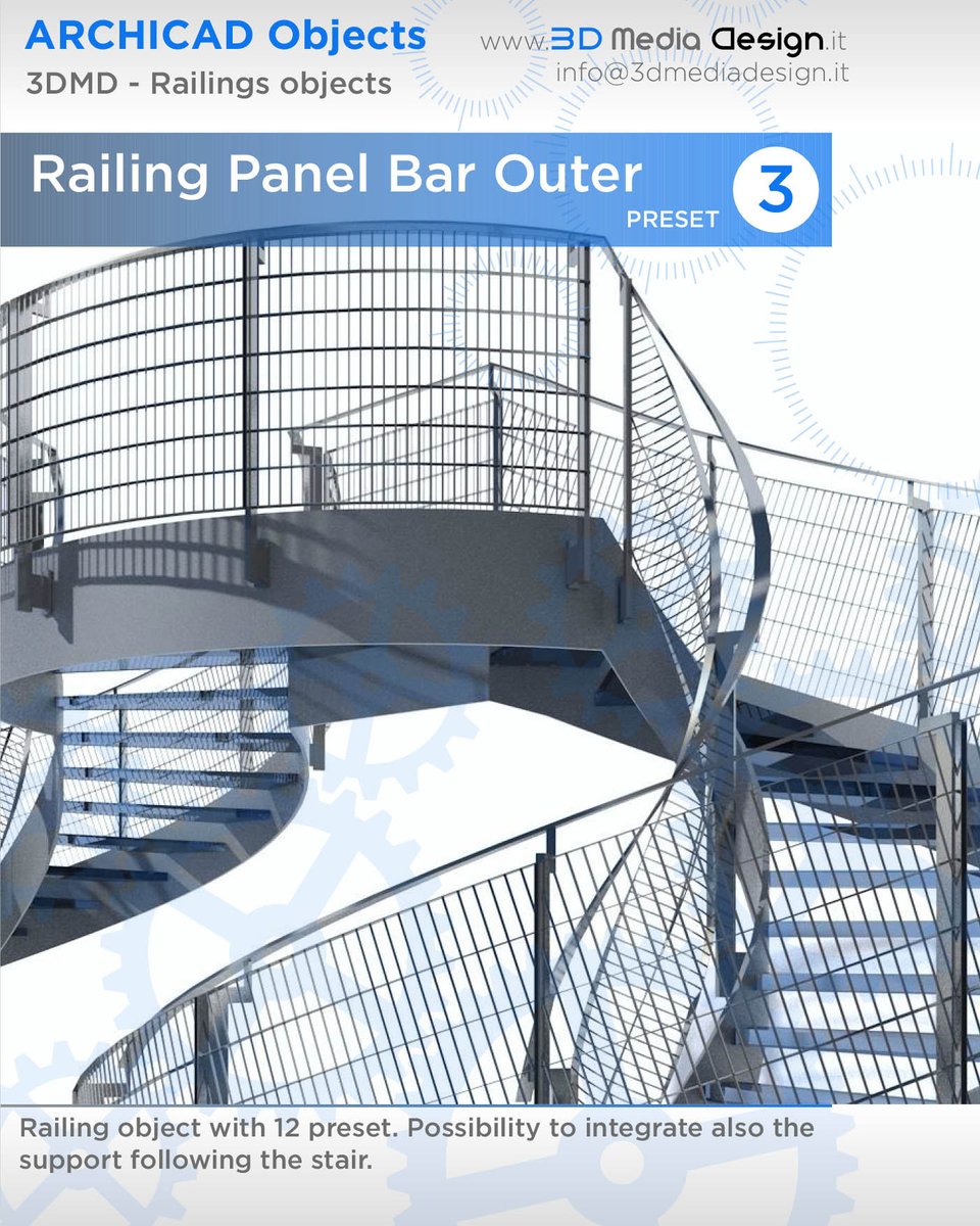 Archicad Railing Objects
3DMediaDesign - Update v.4.6 available
3dmediadesign.it/objects.html

#Archicad #Railing #Graphisoft #BIM #Buildinginformationmodeling #BIMX #ArchicadUser #archicadrender #Buildinginformationmodeling #archicaddesign #Archicad24 #OpenBIM #BIMcloud