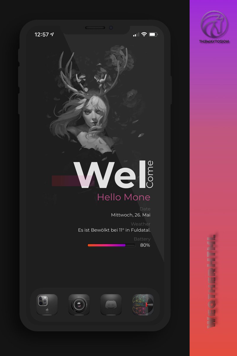kleinmone's tweet image. #nojailbreak  #WeatherHTML

Me today again with WeatherHTML (WIP) by @thewaytozion ⭐️
Icons my own
Wallpaper shared by @Maria2Ps 
Android inspired.