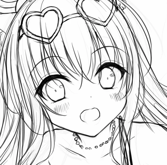 夏っぽいラフを色々描いてる〜〜 