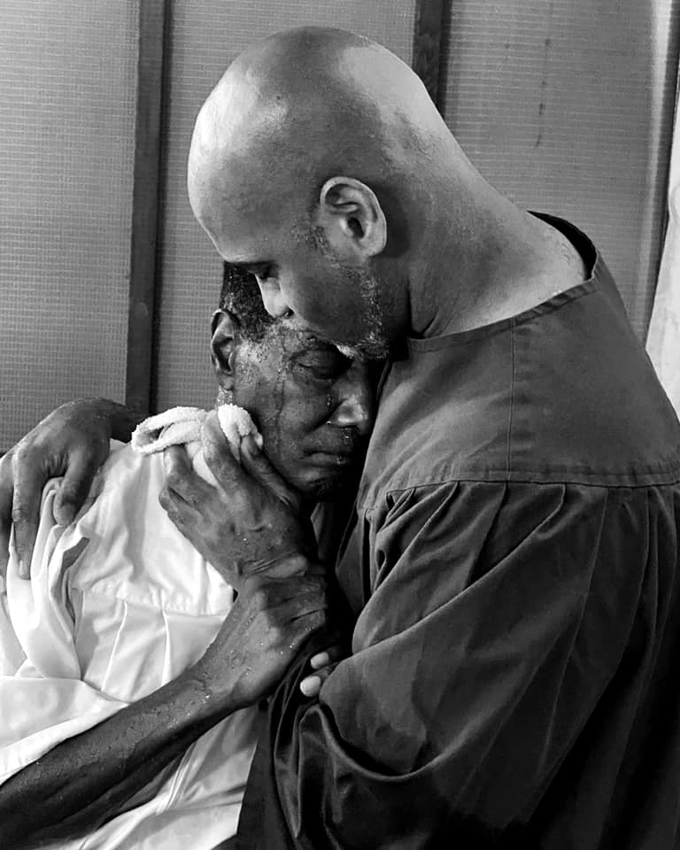 Baptized my father. This picture has ministered to so many. A lifetime of regret, sorrow, mixed with peace and surrender, all captured in one moment. #worthathousandwords