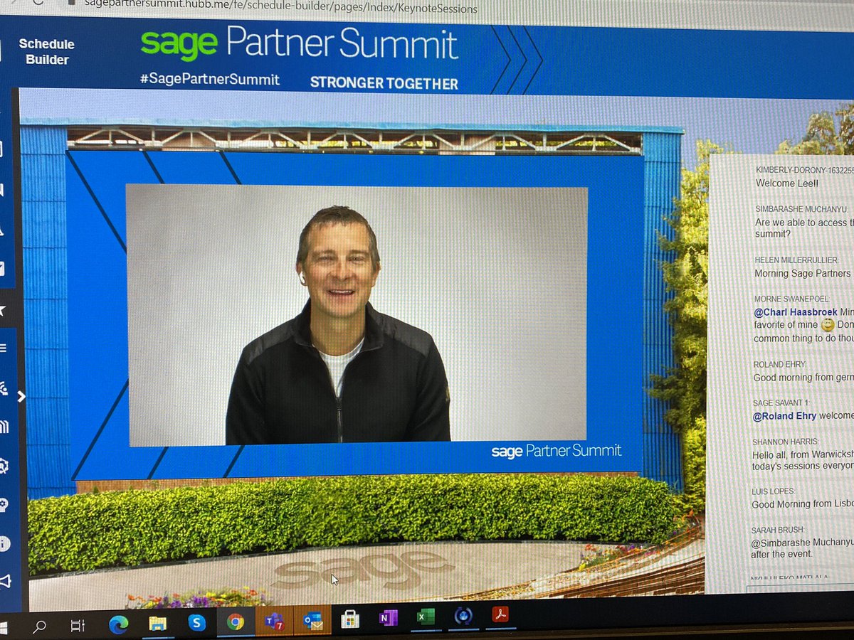 tamsin_vr's tweet photo. Such important life lessons from @BearGrylls The role and importance  of failure and having the fire to keep on going despite the obstacles #SagePartnerSummit #lifeatsage #NGU #nevergiveup @SagePartners @SageGroupZA https://t.co/cbJrHn4IKL