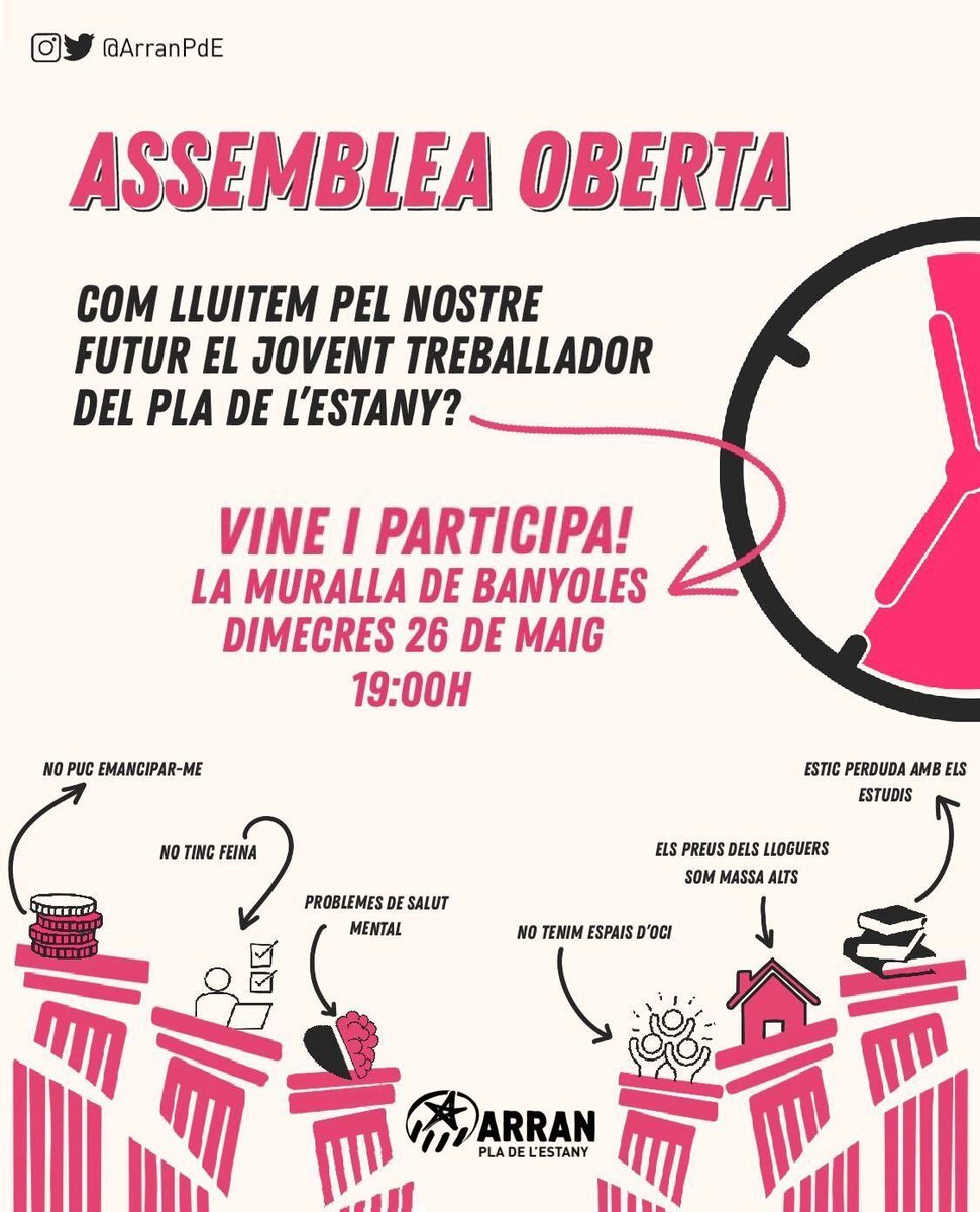 Arran Nord-Oriental (@arran_nordorien) on Twitter photo 🗣 AVUI A #BANYOLES!
✊🏼 <a href="/ArranPdE/">Arran Pla de l'Estany</a> organitza aquesta assemblea oberta. A les 19h a la Muralla de Banyoles! 📌
#ElFuturEsLluita⚡️ 🗣 AVUI A #BANYOLES!
✊🏼 <a href="/ArranPdE/">Arran Pla de l'Estany</a> organitza aquesta assemblea oberta. A les 19h a la Muralla de Banyoles! 📌
#ElFuturEsLluita⚡️