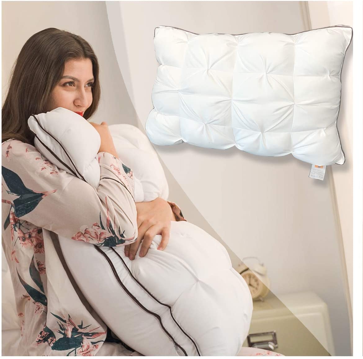 Pillows Super Support Luxury Hotel Sleeping Pillow, Mothers Day Birthday Gifts, Duvet Technology, Adjustable Height Soft Comfortable and Ultra Bounce Pillow, Removable Pillowcase 30 x 20 inch rebatest.com/Product/Produc…