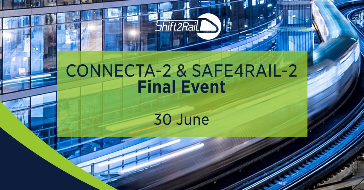REGISTRATION NOW OPEN!

Final conference of our CONNECTA-2 and <a href="/SAFE4RAIL/">SAFE4RAIL-2</a>-2 projects. Find out about:

✅final results in the field of next generation #train control &amp; management system solutions 
✅demonstrations showcasing key test cases

🗓️30/06

🔗bit.ly/3hGj9X6