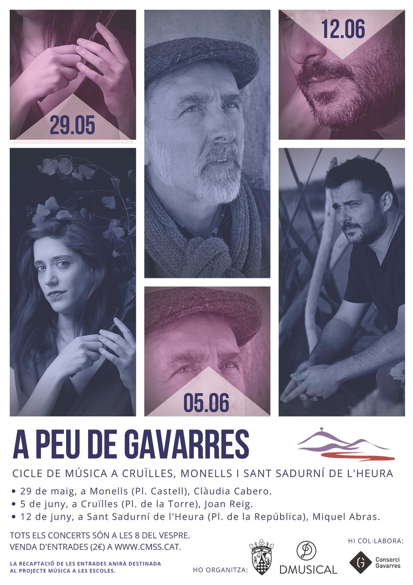 Aquest dissabte toquem a #Monells amb el meu estimat Guillem Aguilar, a les 20h a la Pl. del Castell, i només l'espai i les ganes que en tenim són garantia que serà preciós.

Aquí el link de les entrades, 2€ mòdics!
entradium.com/events/claudia…

<a href="/ajcmss/">Ajuntament CMSS</a> <a href="/gavarres365/">gavarres365</a> <a href="/RBaixEmporda/">Revista Baix Empordà</a>
