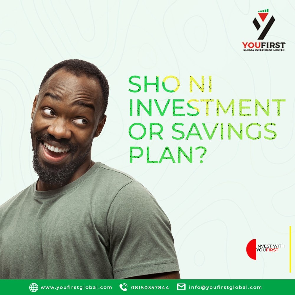 YouFirst_Ltd's tweet photo. Hello! Do you have an investment or savings plan? Abi it's Inshallah 😁
Get in touch with us today via any of our contacts or you can DM us to get you a befiting plan for your finances.💯

#savings #savingsplan #investment #investmentplan #investwithyoufirst #investwithyoufirst https://t.co/Vk2ibyzyKU
