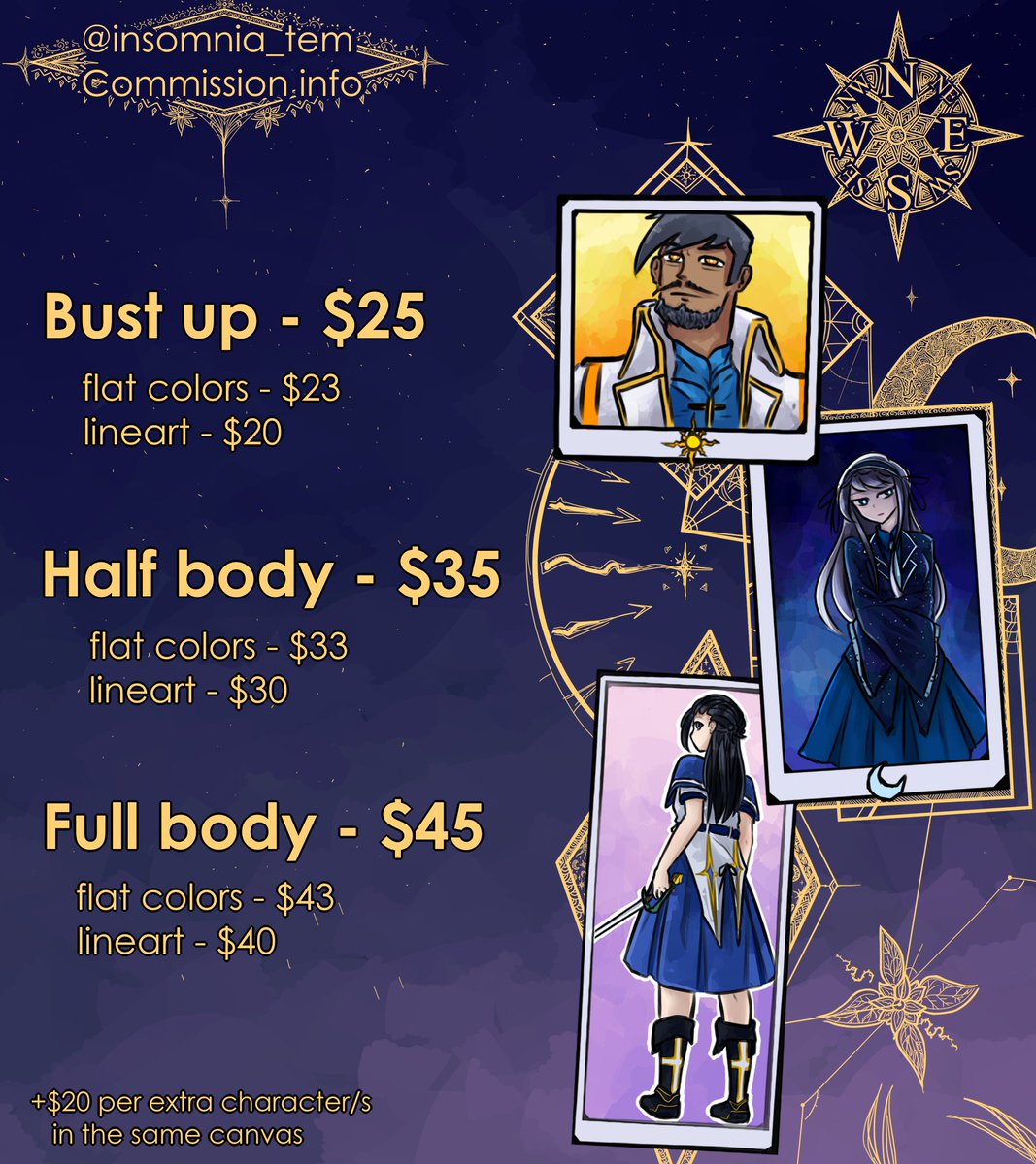 insomnia_tem's tweet image. New commission sheet with updated pricing!
- Comms are open indefinitely
- Will take 5 slots at a time
DM here or Discord (insomnia.tem#3277) for further information or clarification