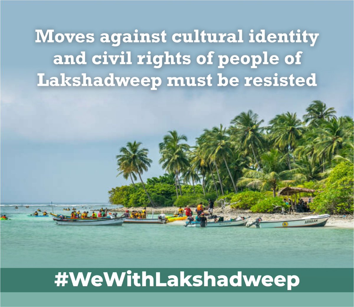 Ummarsd's tweet photo. If Praful Patel ,the  Administrator wants to do a Kashmir in Lakshadweep , he is thoroughly mistaken.
#WewithLakshadweep https://t.co/NpPJDRTGMD