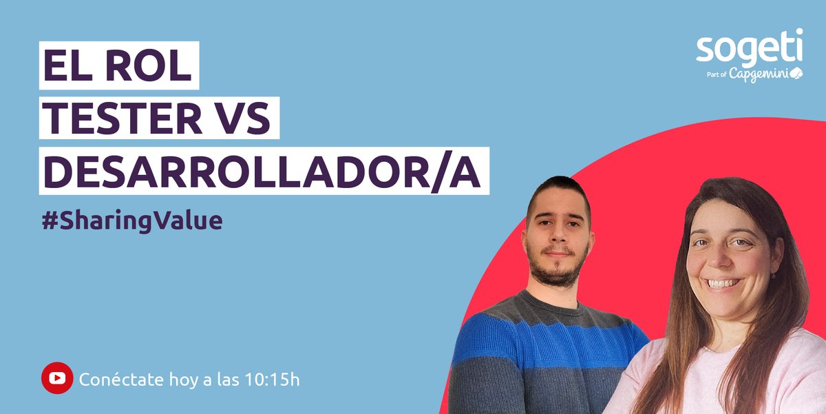SogetiSpain's tweet image. ¿Cómo han evolucionado el rol del #tester y el #developer? ¿Es la calidad un tema de una única persona? ¿Cómo será el trabajo que realizarán en un futuro? Estas son algunas de las preguntas a las que responderemos en 10´aquí 👉 bit.ly/2RPU3Yo
#SharingValue
